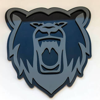 Emblema dei distintivi del parafango personalizzato dell'orso grizzly arrabbiato 2
 1