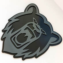 Emblema dei distintivi del parafango personalizzato dell'orso grizzly arrabbiato 2
 2