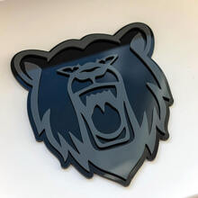 Emblema dei distintivi del parafango personalizzato dell'orso grizzly arrabbiato 2
 5