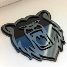 Emblema dei distintivi del parafango personalizzato dell'orso grizzly arrabbiato 2
 7