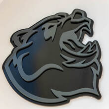 Emblema Badge Paraurti 3D Orso Grizzly Arrabbiato Personalizzato_3