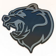 Emblema Badge Paraurti 3D Orso Grizzly Arrabbiato Personalizzato_6