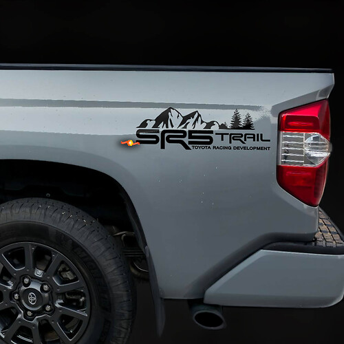 2x SR5 Trail Mountain Trees Toyota Off Road BedSide Vinile Decalcomania adatta per Tacoma o Tundra Adesivo
