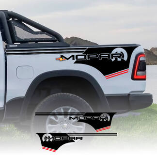 Decalcomanie Adesivo strisce racing adatto al Bedside Mopar Dodge Ram Hemi
