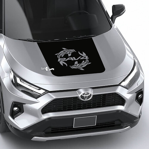 Adesivo in vinile logo Koi Carp & Rav4 per cofano Toyota RAV4