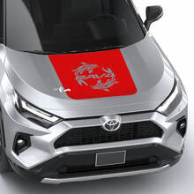 Koi fish RAV4 Adesivo grafico in vinile per cofano adatto per Toyota RAV4
 3