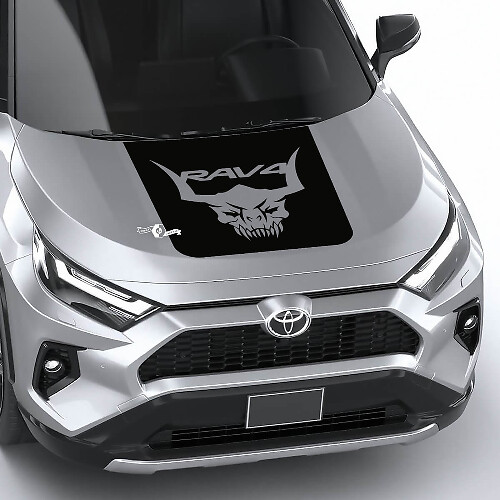 Adesivo in Vinile con Teschio Cornuto per Cofano per Toyota RAV4