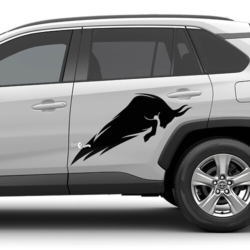 Adesivo grafico per decalcomania in vinile per cofano universale per porte laterali di ricarica Bull
