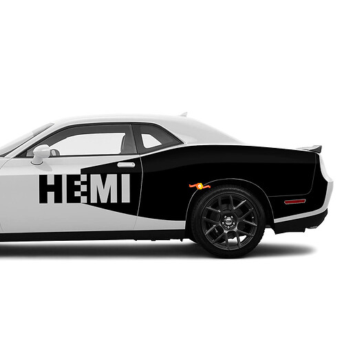 Vinile grafico della decalcomania dell'autoadesivo di Billboard Hemi adatto a Dodge Challenger
