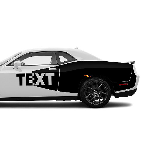 Set di adesivi laterali in vinile stile Blackout personalizzato per Dodge Challenger_1