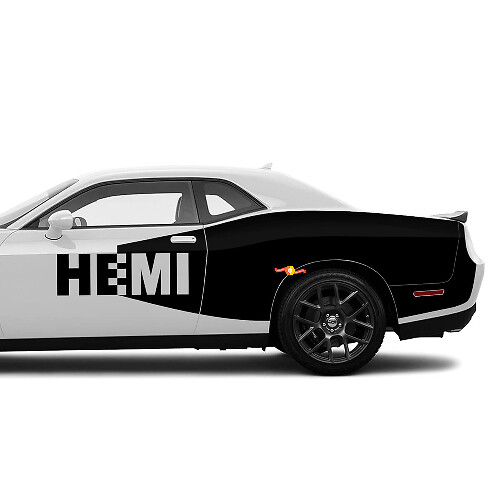 Set di Adesivi in Vinile Laterali Stile HEMI per Dodge Challenger