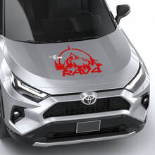 Bussola con montagne alberi RAV4 adesivo grafico in vinile per cofano adatto a Toyota RAV4
 2