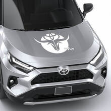 Adesivo in Vinile per Cofano con Teschio di Toro e Logo Toyota per Toyota RAV4_2
