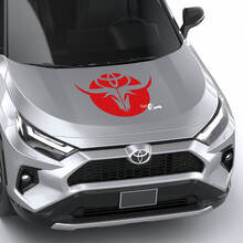 Adesivo in Vinile per Cofano con Teschio di Toro e Logo Toyota per Toyota RAV4_3