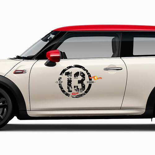 Coppia di decalcomanie per porte laterali 1 del 2000 Adesivo MINI John Cooper Works GP Style
