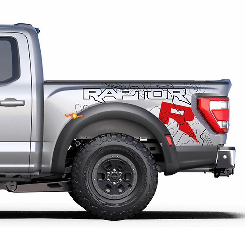 Grafica laterale del comodino adatta alle strisce del kit di decalcomanie in vinile Ford F150 Raptor R
