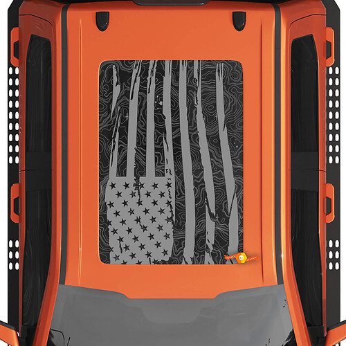 Finestra sul tetto Bandiera americana con grafica della mappa topografica adatta alle strisce del kit di decalcomanie adesive in vinile Ford F150 Raptor
