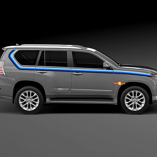 Lexus GX470 Blue Retro Vintage Stripes come il 40 ° anniversario Toyota 4runner stile adesivo laterale decalcomania grafica

