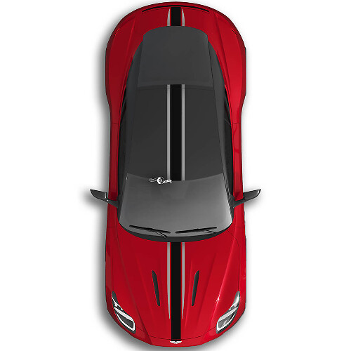 Adesivi per decalcomanie in vinile per cofano sul tetto con doppia striscia Aston Martin DB11 per tutto il corpo
