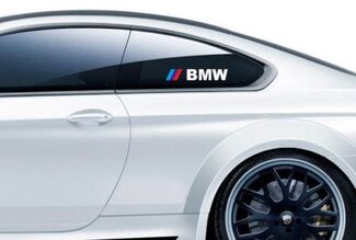 Coppia BMW M3 M5 M6 E34 E36 E39 E46 E60 E70 E90 Z4 Vetrofania Logo
