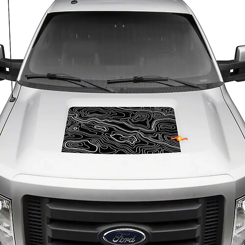 Ford F150 2013 Decalcomania per cofano Mappa topografica Grafica Adesivi Decalcomanie
