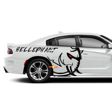 ENORME logo Dodge Challenger o Charger Hellelephant Decalcomanie laterali Grafica in vinile
 2