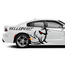 Kit di Adesivi Laterali in Vinile con Logo Hellephant per Dodge Challenger o Charger_2