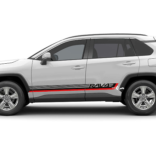 Adesivo Grafico in Vinile con Strisce e Logo Side Racing per Toyota RAV4