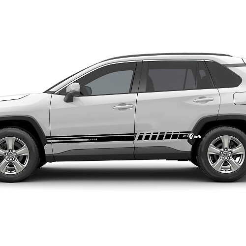 Adesivo Grafico in Vinile con Strisce a Scacchi Laterali per Toyota RAV4