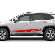 Adesivo Vinile Grafico Strisce Checkered Racing Laterali 2 Per Toyota RAV4 2