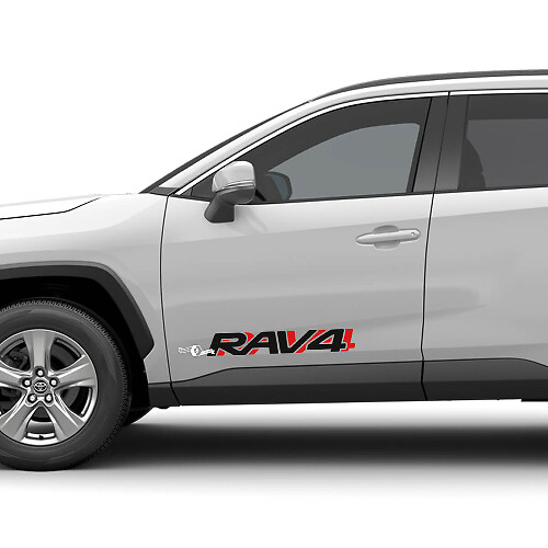 Adesivo in vinile logo RAV4 con ombra per porta laterale per Toyota RAV4