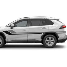 Adesivo grafico con decalcomania grafica in vinile con strisce laterali a due colori adatto per Toyota RAV4
 2