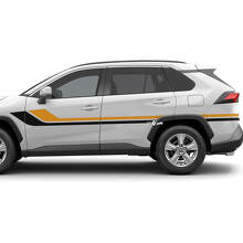 Adesivo grafico con decalcomania grafica in vinile con strisce laterali a due colori adatto per Toyota RAV4
 3