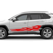 Adesivo grafico con decalcomania grafica in vinile con strisce laterali Racing Flame adatto per Toyota RAV4
 2