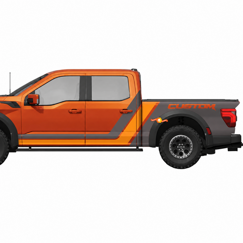 KIT PERSONALIZZATO di Strisce Laterali e per Cassone Decalcomania in Vinile Angolare per Ford F-150 2013