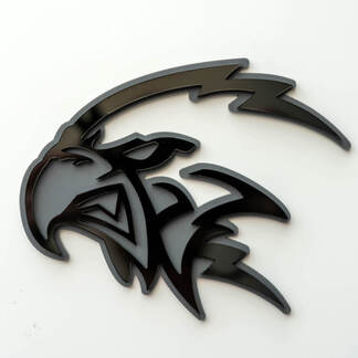 Distintivo 3D personalizzato Trackhawk Hellhawk Logo nero vs grigio Emblema dei distintivi Fender
