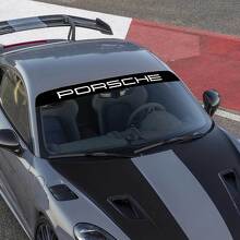 Kit adesivo decalcomania per parabrezza con logo Porsche con strisce di sfondo
 2