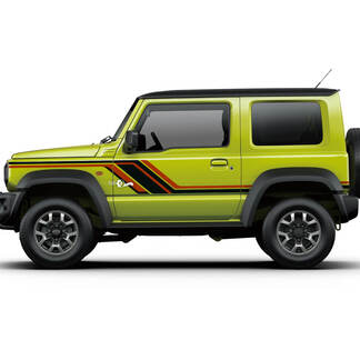 Grafica adesiva per decalcomanie parafango anteriore per porte a strisce vintage Suzuki JIMNY 2 colori
 1