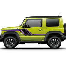 Grafica adesiva per decalcomanie parafango anteriore per porte a strisce vintage Suzuki JIMNY 2 colori
 2