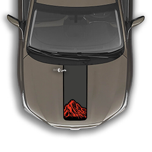 Adesivo grafico decalcomania in vinile montagne a strisce sul cofano adatto a Suba Outback
