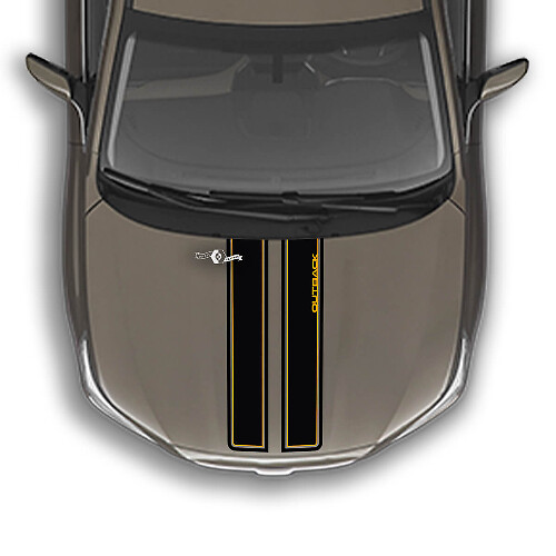 Adesivo grafico decalcomania in vinile montagne a strisce sul cofano adatto a Suba Outback
