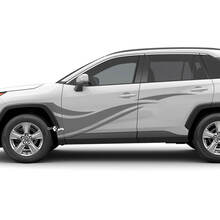Adesivo grafico con decalcomania grafica in vinile con strisce laterali ondate adatto per Toyota RAV4
 3