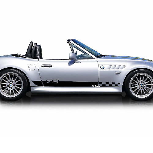 Adesivi in Vinile a Strisce a Scacchi con Logo Z3 per Porta Laterale Coppia per BMW Z3