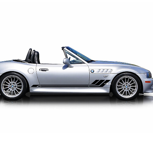 Coppia adesivo decalcomania in vinile per porte laterali BMW Z3 Wing Stripes
