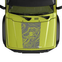 Adesivo grafico con mappa topografica del logo del cofano Suzuki JIMNY
 3