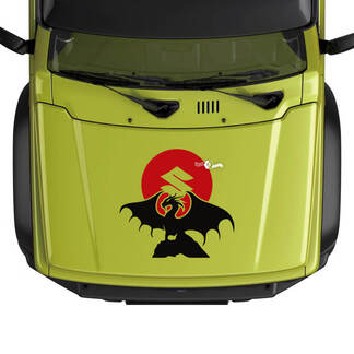 Grafica adesiva decalcomania Suzuki JIMNY Hood Dragon on Sun Logo
 1