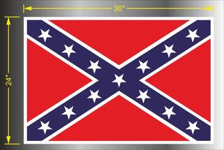 Adesivo decalcomania in vinile da 24 pollici x 36 pollici con bandiere generali sottovento degli stati confederati d'America
