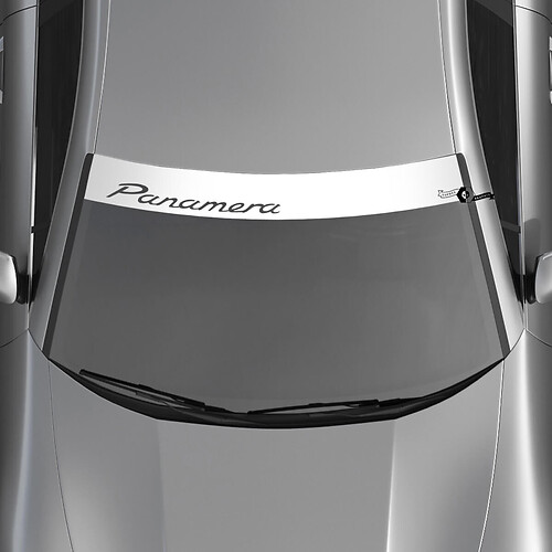 Kit adesivo decalcomania per parabrezza con logo Porsche Panamera e strisce di sfondo 2

