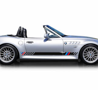 Coppia adesivi in ​​vinile con strisce BMW Z3 M e bandiera a scacchi per porte laterali
 1