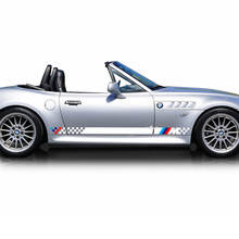 Coppia adesivi in ​​vinile con strisce BMW Z3 M e bandiera a scacchi per porte laterali
 2